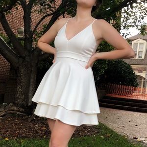 White A-Line dress with Lace Details